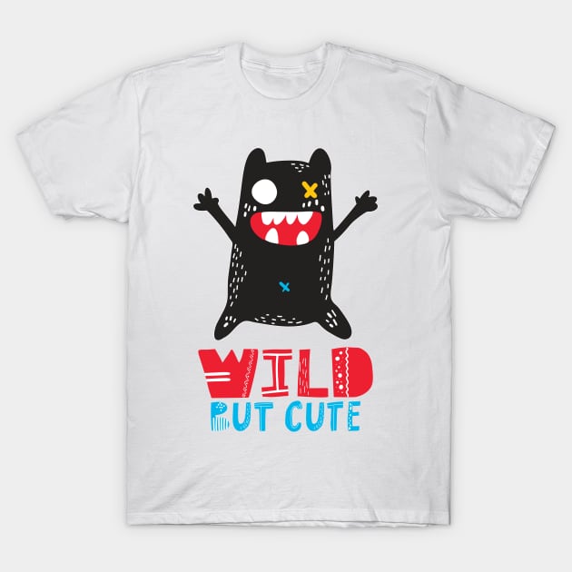 Wild But Cute Monster Kids Toddler T-Shirt by August Design